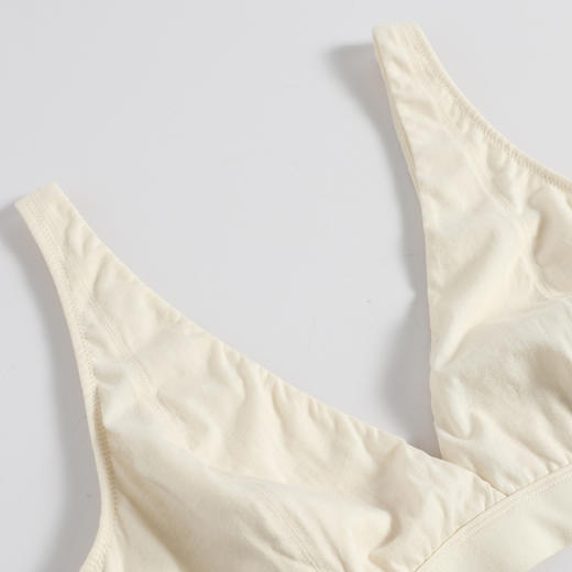 背心文胸 | 有机棉纱针织柔软微弹内衣 无钢圈无海绵 本白色 水洗后不易变形『详情页可详细对照尺码』小亘【贴身衣物一经售出非质量问题不退不换】 商品图3