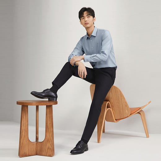 【犀牛褶工艺】柒牌西裤男士商务正装2025秋季新款含羊毛直筒长裤	127H71560 商品图3