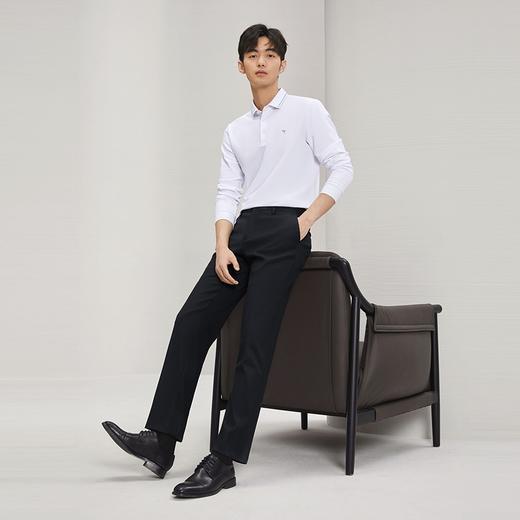 【金属质感条纹】柒牌男装西裤男2025秋季新款商务休闲中腰直筒裤	127H71740 商品图3