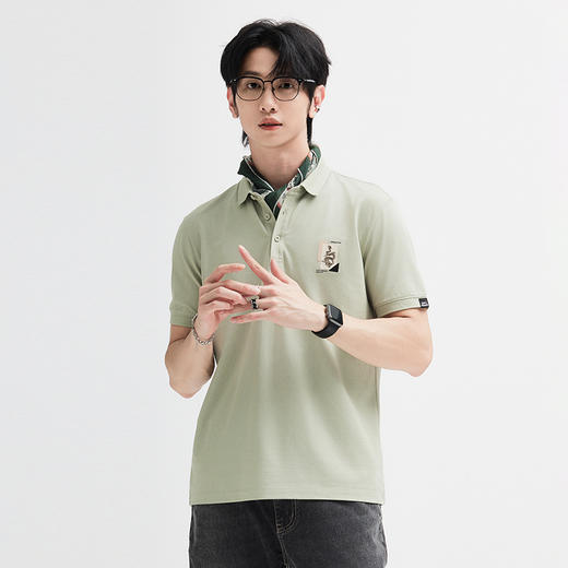【新品上新】HX 春夏季休闲翻领短袖T恤Y102420168101POLO杉 商品图1