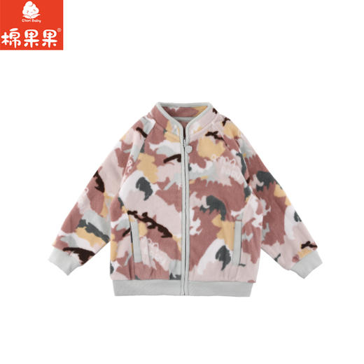 棉果果秋季新品女童无帽百搭满印加绒加厚外套摇粒绒外套M322100424424 商品图1
