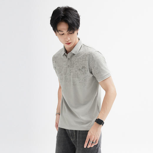 【新品上新】HX 休闲翻领短袖T恤Y102420162101/04/06/07POLO杉 商品图5