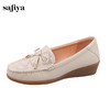 Safiya/索菲娅2024秋新款真皮蝴蝶结镂空浅口休闲防滑平底单鞋 SF43111402 商品缩略图2