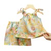 【舒适，时尚，凉爽】夏季新款女宝宝 韩版碎花吊带套装 短裤两件套 洋气夏装女童 女童清爽泡泡棉吊带套装-QQ 商品缩略图4