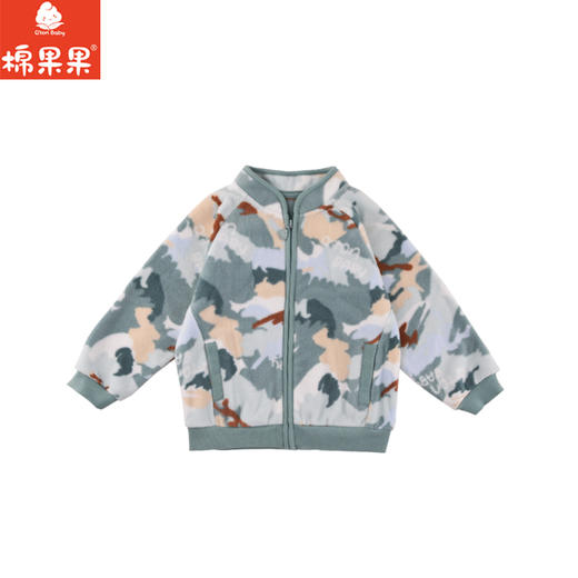 棉果果秋季新品男童无帽百搭满印加绒加厚外套摇粒绒外套M312100424477 商品图1
