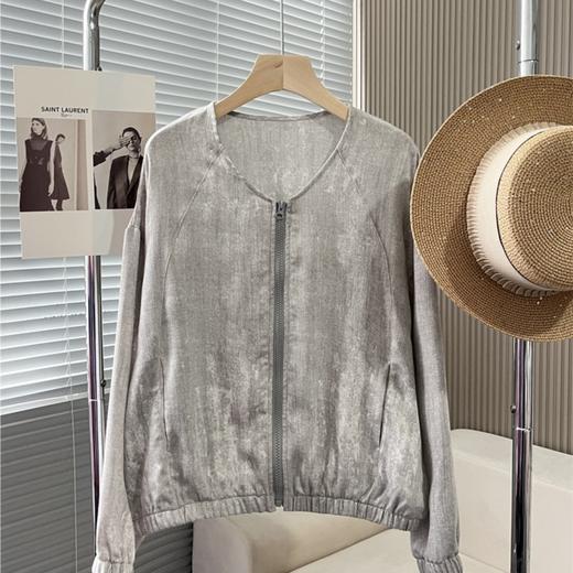 雀说扎染空调衫新款纯色净版圆领蝙蝠袖罩衫薄外套ALDJ-7727 商品图3