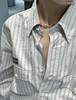 中性款刺绣条纹长款衬衣017 商品缩略图4
