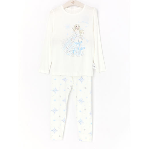 【春上新】8楼爱慕儿童Aimer Kids女孩2件装-奶皮艾莎非凡之旅保暖套装AK174G111，吊牌价660元 商品图0