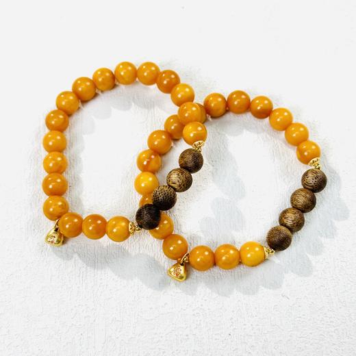 玉美人菲菲/S925蜜蜡单圈手串圆珠约8mm/多样性发一 商品图0