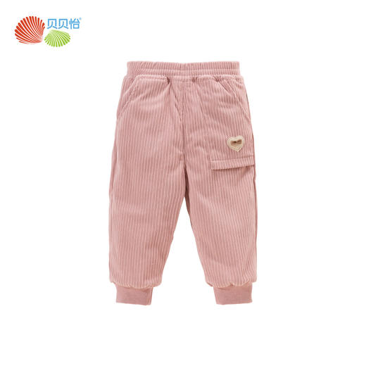 贝贝怡童装女童休闲束脚裤秋冬新款加绒保暖儿童长裤灯芯绒运动裤ZB4DK021 商品图8