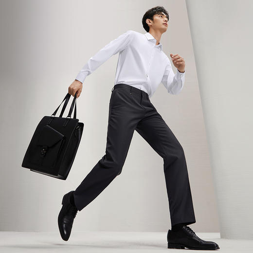 【犀牛褶工艺】柒牌西裤男士商务正装2025秋季新款含羊毛直筒长裤	127H71560 商品图1
