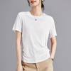 进口天丝三醋酸重磅短袖T恤女 2024夏季老钱新贵V领设计正肩上衣 商品缩略图3