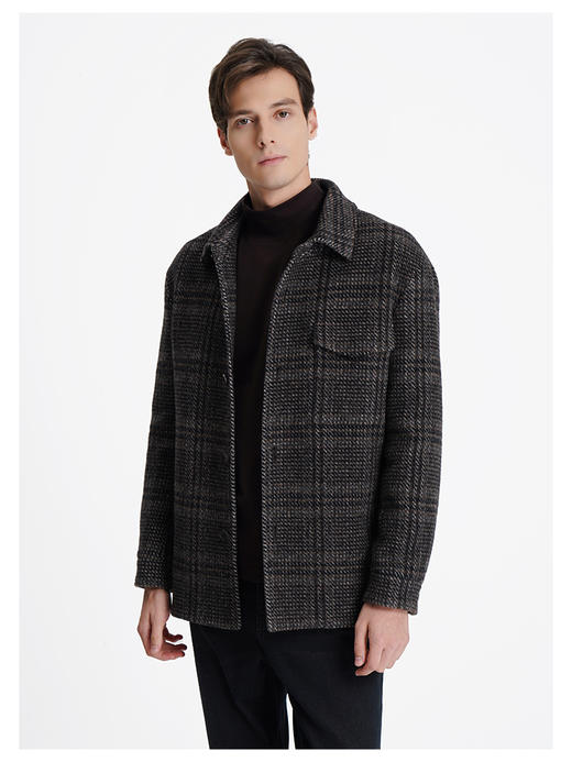 callisto咖啡色绵羊毛混纺外套 商品图3