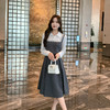 奢姿2025年春季新款大码女装减龄花边裙子胖妹妹撞色假两件连衣裙9943826606 商品缩略图4