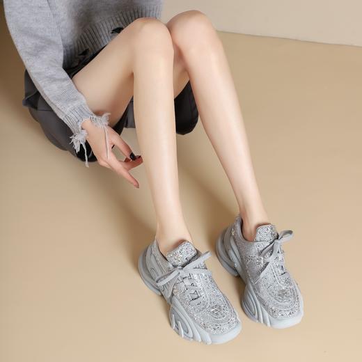 westory2024年秋季新款超轻厚底系带舒适透气老爹鞋W24CM75181 商品图4