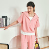 欧芮儿2023率性年轻休闲粉色半拉链假两件上衣 商品缩略图0