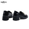 Safiya/索菲娅2024秋英伦风石头纹漆皮爱心扣百搭粗跟通勤小皮鞋 SF43112083 商品缩略图4