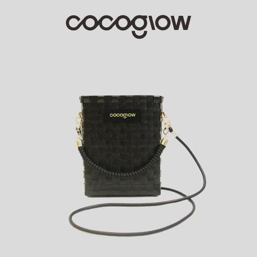 cocoglow ·All_black__黑金迷你托特女包手工编织包mini斜挎包 商品图0
