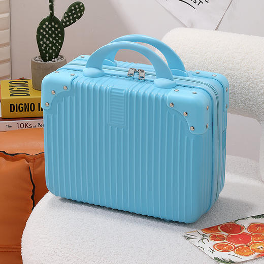 【轻松收纳！高颜值化妆箱】14寸手提箱化妆箱迷你小型行李箱16寸旅行收纳箱伴手礼，双拉链设计 便携省力，拉合顺畅。ry 商品图4