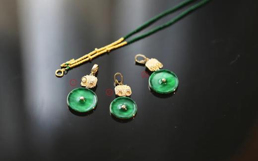 金狮辅首挂坠 ｜ 辣色花青平安扣 商品图4