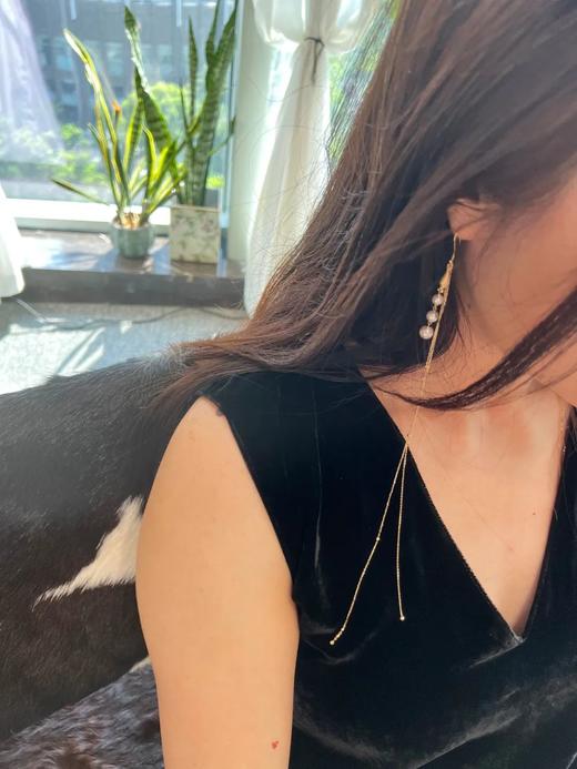 绶之以渔 ｜珍珠黄金小鱼超长耳环 商品图4