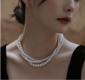 🔥【百百合同款搭配】baby小米珠贝壳珍珠项链-ME01617：👉1.2mm+4mm贝壳白色珍珠项链以微小的珍珠打造出大气的魅力，🍊