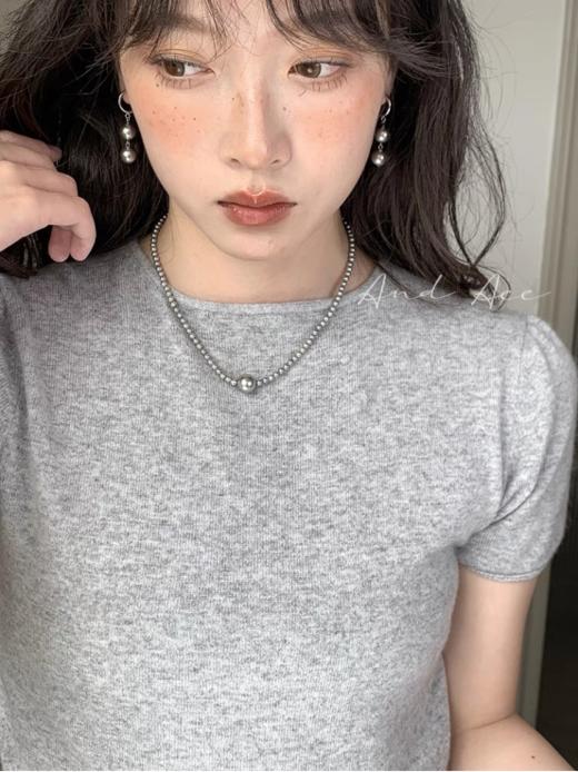 📣📣📣【真多麻色正圆贝珠首饰-】✅1.冰冰凉凉的真多麻灰色，适合夏日的一款百搭手链🌸 商品图1