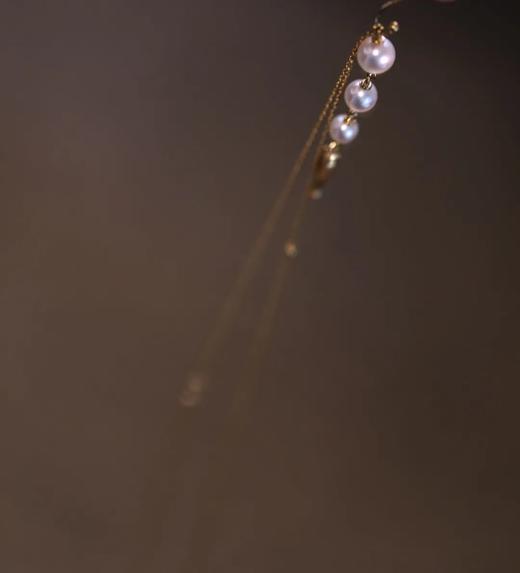 绶之以渔 ｜珍珠黄金小鱼超长耳环 商品图3