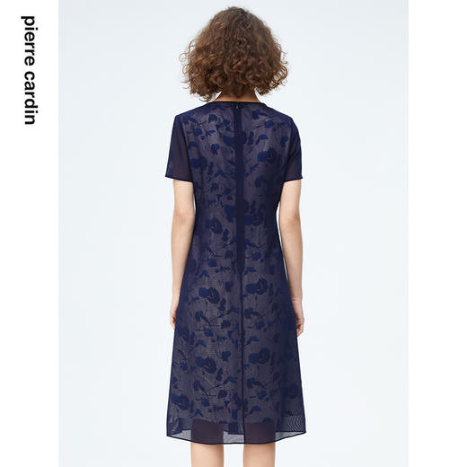 皮尔卡丹女装时尚淡雅印花通勤拼接假两件连衣裙P4215D4134N3
 商品图2