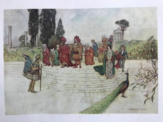 1911年 巴西耳《五日谈故事集》 戈布尔32幅彩色插图 漆布精装16开 商品图2