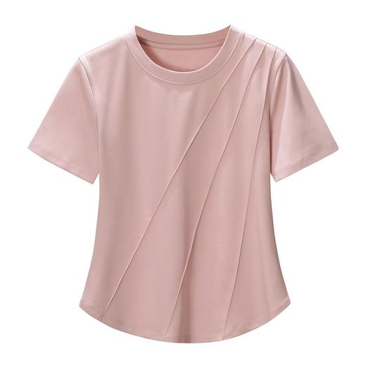 丝光棉短袖t恤女凉感正肩2024夏季新款休闲宽松打底衫 商品图4