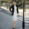 IWY/黑色西装外套白色连衣裙套装气质时尚通勤干练职业正装套裙C1956+Q1062 商品缩略图0