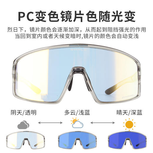 鲸鱼运动变色眼镜专业防风跑步偏光骑行眼镜户外运动风镜骑车护目 商品图3