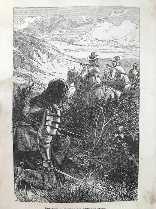 约19世纪后期 司各特诗集 约10幅版画插图 漆布精装32开 商品图6