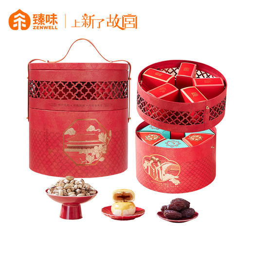 【臻味&上新了故宫】宫廷锦礼 坚果糕点礼盒956g 商品图9