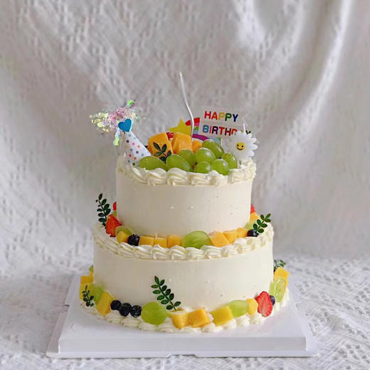 双层简约水果蛋糕（百分百进口动物奶油） 商品图0