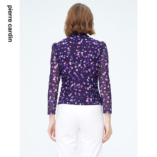 皮尔卡丹女装夏季新款通勤淑女收腰印花衬衫P4136B4015Z3
 商品图2