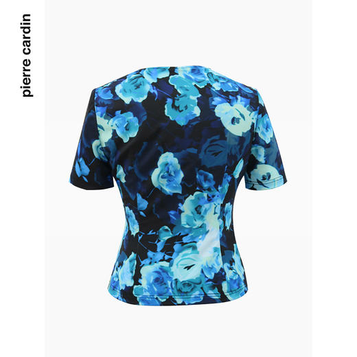 皮尔卡丹女装衬衫复古印花优雅短袖通勤上衣内搭P4200A2002L3
 商品图3