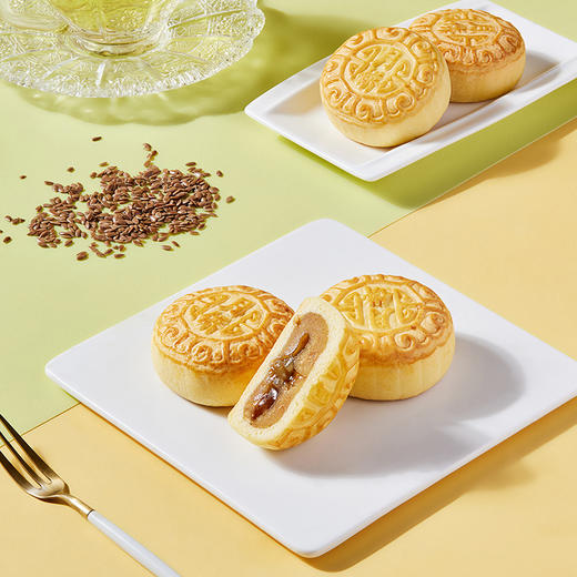 【鲜品屋】鲜品低糖月饼礼盒 300g6粒铁盒装 商品图5