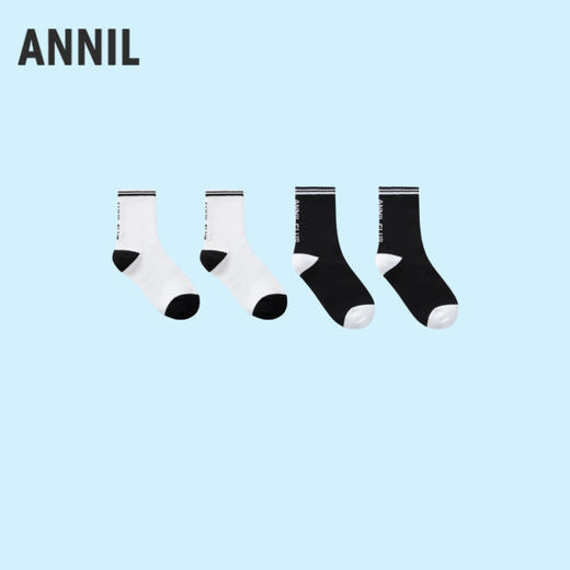 【5A抗菌】男童女童中袜两双装秋季季新款安奈儿童装JM437558 商品图1
