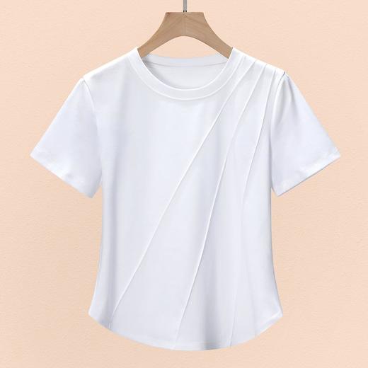 丝光棉短袖t恤女凉感正肩2024夏季新款休闲宽松打底衫 商品图3