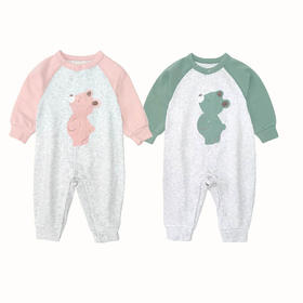 棉果果秋季新品内衣有机棉纱5A抗菌莫代尔女童对开哈衣连体衣M321722424524