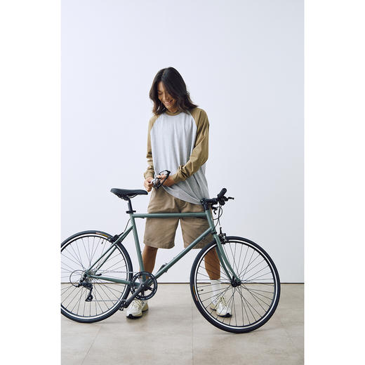 吃茶去chichaqu2024宽松百搭全棉插肩长袖T恤休闲户外运动 商品图2