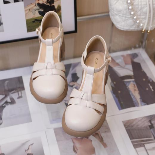 「三色可选！拼团同款」杭州小雨潮鞋同款凉鞋女2024夏季新款玛丽珍软底粗跟浅口圆头女鞋 商品图3