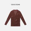 COCO ZONE 设计感V领长袖针织衫百搭休闲上衣CC2C1273 商品缩略图1