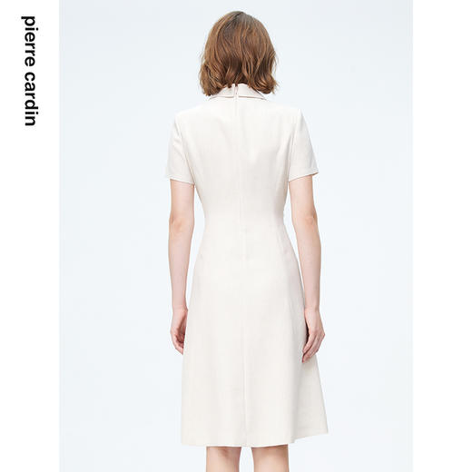 皮尔卡丹女装连衣裙商务浅米短袖高级感通勤OLA字裙P4219D4098M1
 商品图2