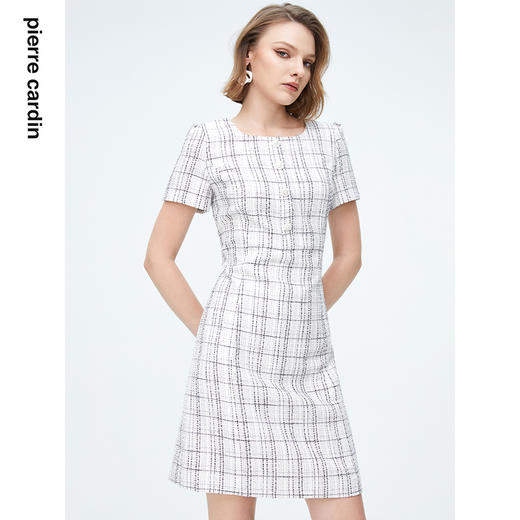 皮尔卡丹女装连衣裙小香风假两件优雅通勤百搭连衣裙P4248D4026W3

 商品图4