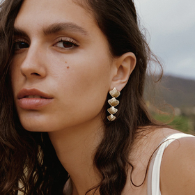 在途4周到｜Agapee-BILOBA-银杏叶 24k镀金 长耳环［法国设计师］