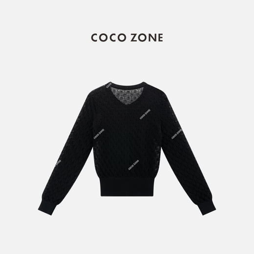 COCO ZONE 夏季薄款镂空针织开衫单排扣长袖上衣CC2B1199 商品图1