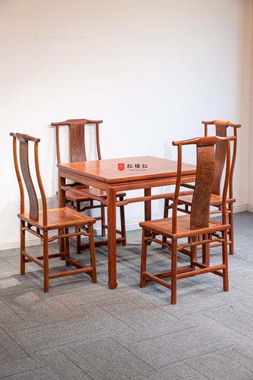 红桥红  家具严选  缅甸花梨（大果紫檀）【88 马蹄腿带束腰 休闲桌 五件套】 商品图0